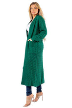 Load image into Gallery viewer, WOMEN FASHION LONG MAXI SWEATER CARDIGAN: OLIVE / XL