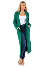 Load image into Gallery viewer, WOMEN FASHION LONG MAXI SWEATER CARDIGAN: OLIVE / XL

