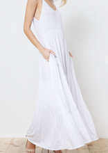 Load image into Gallery viewer, TIERED SLEEVELESS MAXI DRESS WITH POCKETS
