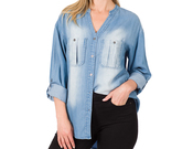 CHAMBRAY BUTTON DOWN DENIM SHIRT