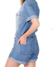 Load image into Gallery viewer, CHARMBRAY SHIRT ROMPER
